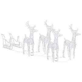 Decorațiune de crăciun cu reni și sanie, 280x28x55, acril, 5 image