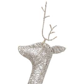 Familie cu reni de crăciun, auriu/alb cald, 270x7x90 cm, plasă, 8 image