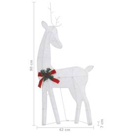 Familie reni de crăciun, argintiu/alb rece, 270x7x90 cm, plasă, 11 image