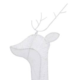 Familie reni de crăciun, argintiu/alb rece, 270x7x90 cm, plasă, 8 image