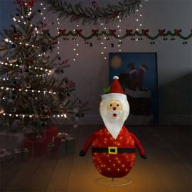 Figurină moș crăciun decorativă cu led, 90 cm, țesătură lux, 3 image