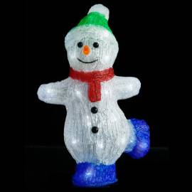 Figurină om zăpadă crăciun led acrilic 30cm interior/exterior, 2 image