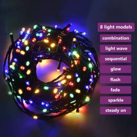 Instalație de lumini cu 400 led-uri, multicolor, 40 m, 8 efecte, 2 image
