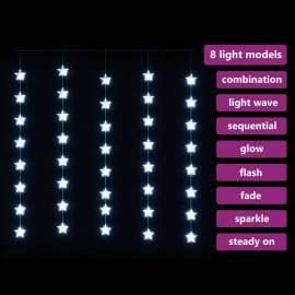 Instalație lumini tip perdea stele 200 led alb rece 8 funcții, 3 image