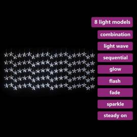 Instalație lumini tip perdea stele 500 led alb rece 8 funcții, 3 image