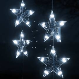 Instalație lumini tip perdea stele 500 led alb rece 8 funcții, 4 image