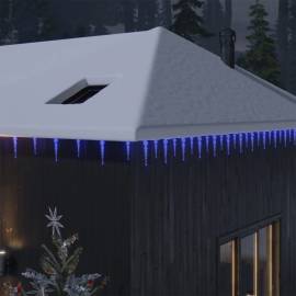 Luminițe de crăciun țurțuri, 100 buc., albastru, acril, 5 image