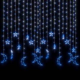 Lumini lună și stele, 345 led-uri, albastru, cu telecomandă, 4 image