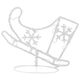 Reni și sanie de crăciun, alb cald, 260x21x87 cm, acril, 7 image