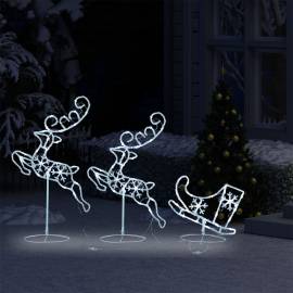 Reni și sanie de crăciun, alb rece, 260x21x87 cm, acril, 3 image