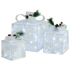 Cutii cadou de crăciun decor 3 buc. argintiu exterior/interior, 2 image