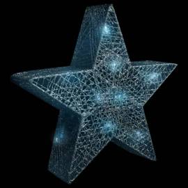 Decor crăciun stele 3 buc. plasă argintie led exterior/interior, 5 image