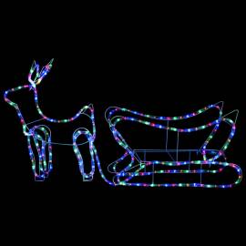 Decorațiune de crăciun cu ren și sanie, 252 leduri, exterior, 4 image