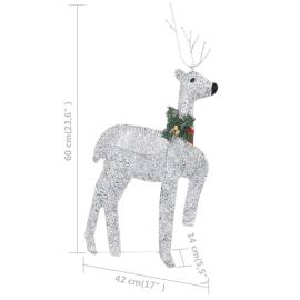 Decorațiune de crăciun cu reni & sanie 60 led argintiu exterior, 11 image