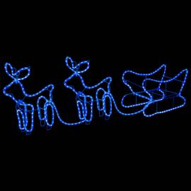 Decorațiune de crăciun de exterior, cu reni & sanie, 576 leduri, 2 image