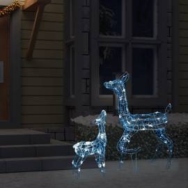 Decorațiune de crăciun familie de reni 160 led alb rece acril, 3 image
