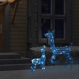 Decorațiune de crăciun familie reni 160 led-uri albastru acril, 3 image