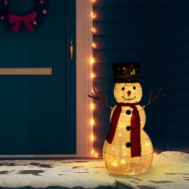 Figurină decorativă crăciun om de zăpadă led 60 cm țesătură lux