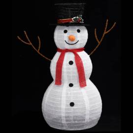 Figurină decorativă crăciun om de zăpadă led 90 cm țesătură lux, 4 image