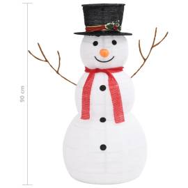 Figurină decorativă crăciun om de zăpadă led 90 cm țesătură lux, 8 image
