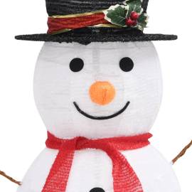 Figurină decorativă crăciun om de zăpadă led 90 cm țesătură lux, 6 image