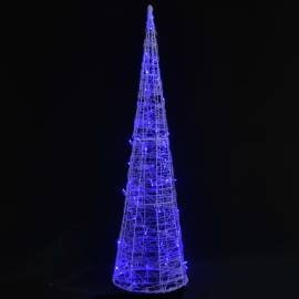 Piramidă decorativă con de lumini cu led albastru 120 cm acril, 2 image