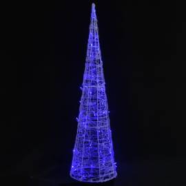 Piramidă decorativă con de lumini cu led albastru 90 cm acril, 2 image