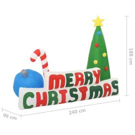 Brad gonflabil crăciun fericit decorațiuni cu led 240x188 cm, 5 image