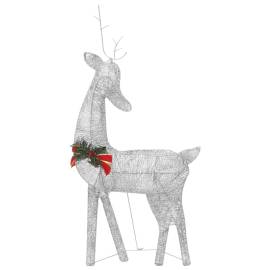 Familie reni de crăciun, argintiu/alb rece, 270x7x90 cm, plasă, 4 image