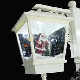 Felinar stradal cu moș crăciun, alb/roșu, 81x40x188 cm, pvc, 9 image