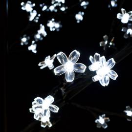 Pom crăciun, 120 led-uri alb rece, flori de cireș, 150 cm, 7 image