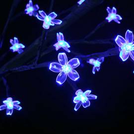 Pom crăciun, 120 led-uri lumină albastră, flori de cireș 150 cm, 7 image
