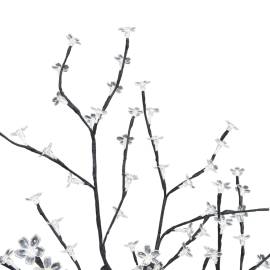 Pom crăciun, 128 led-uri lumină albastră, flori de cireș 120 cm, 5 image