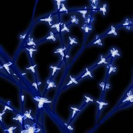 Pom crăciun, 128 led-uri lumină albastră, flori de cireș 120 cm, 4 image
