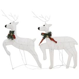 Reni de crăciun, 2 buc., alb, 40 led-uri, 3 image