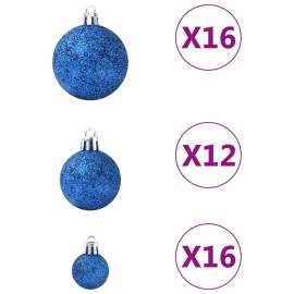 Set de globuri de crăciun, 100 piese, albastru, 5 image