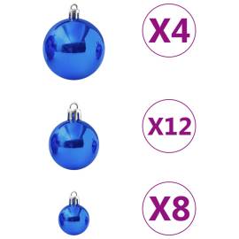 Set de globuri de crăciun, 100 piese, albastru, 4 image