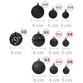 Set globuri de crăciun, 100 piese, negru, 6 image