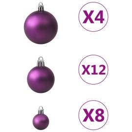 Set globuri de crăciun, 100 piese, violet, 2 image