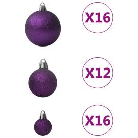 Set globuri de crăciun, 100 piese, violet, 4 image