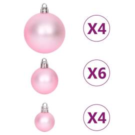 Set globuri de crăciun, 108 piese, alb și roz, 7 image