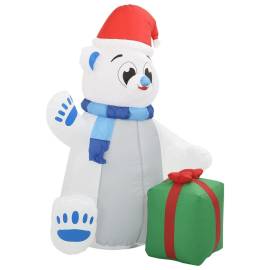 Urs polar gonflabil de crăciun cu led, 1,8 m, interior/exterior, 3 image