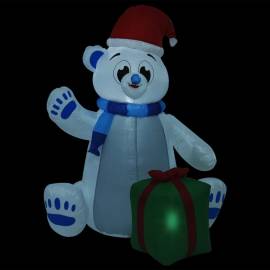 Urs polar gonflabil de crăciun cu led, 2,4 m, interior/exterior, 3 image