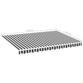 Pânză de rezervă copertină, antracit și alb, 3,5x2,5 m, 6 image