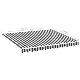 Pânză de rezervă copertină, antracit și alb, 3x2,5 m, 6 image