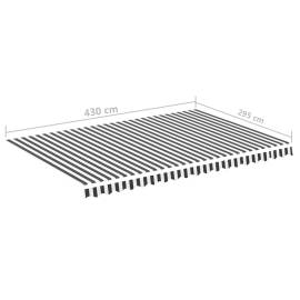 Pânză de rezervă copertină, antracit și alb, 4,5x3 m, 6 image