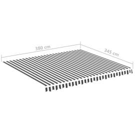 Pânză de rezervă copertină, antracit și alb, 4x3,5 m, 6 image