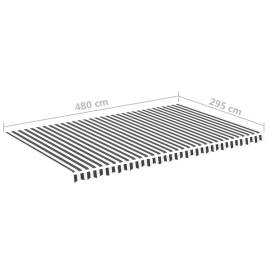 Pânză de rezervă copertină, antracit și alb, 5x3 m, 6 image