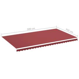Pânză de rezervă pentru copertină, roșu vișiniu, 6x3,5 m, 6 image