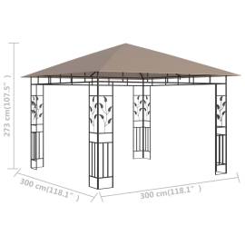 Pavilion cu plasă anti-țânțari, gri taupe, 3x3x2,73 m, 180 g/m², 5 image